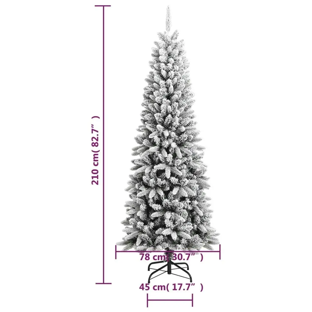 Artificial Christmas Tree with Flocked Snow 210 cm PVC&PE 345191