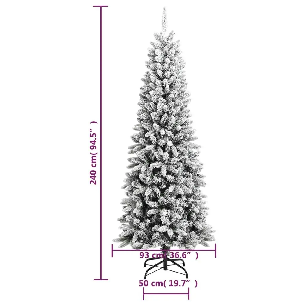 Artificial Christmas Tree with Flocked Snow 240 cm PVC&PE 345192