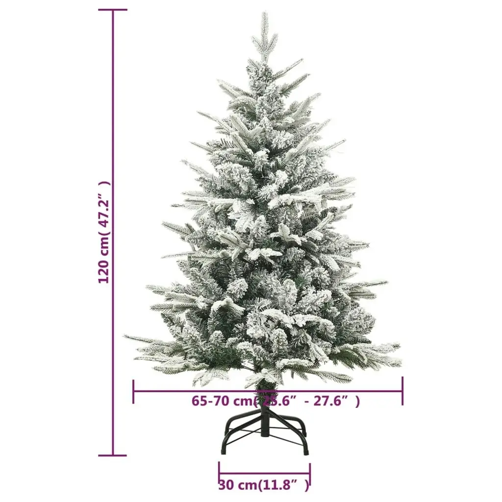 Artificial Christmas Tree with Flocked Snow Green 120 cm PVC&PE 328492