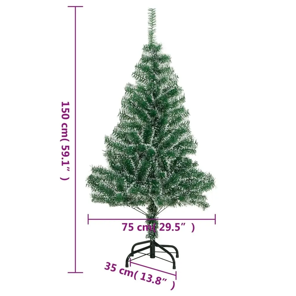 Artificial Christmas Tree with Flocked Snow Green 150 cm 357773