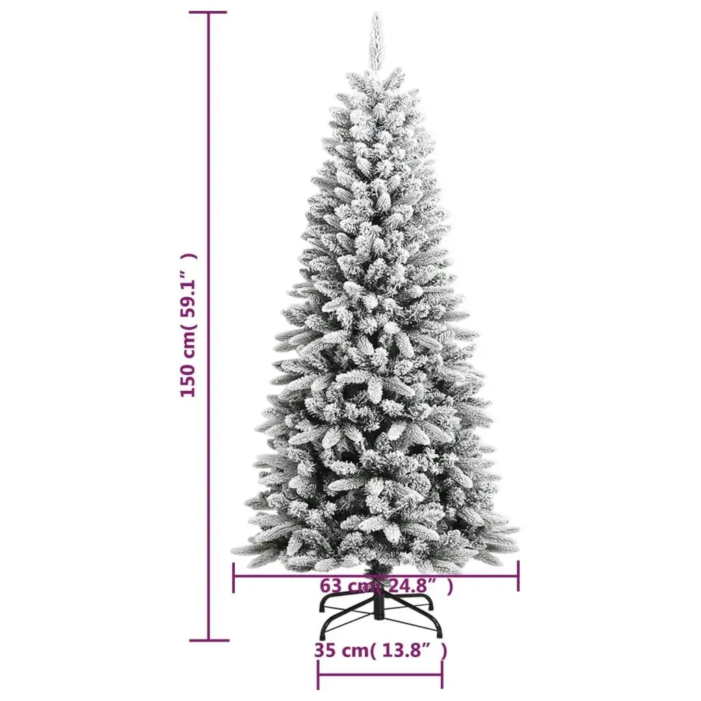 Artificial Christmas Tree with Flocked Snow 150 cm PVC&PE 345189