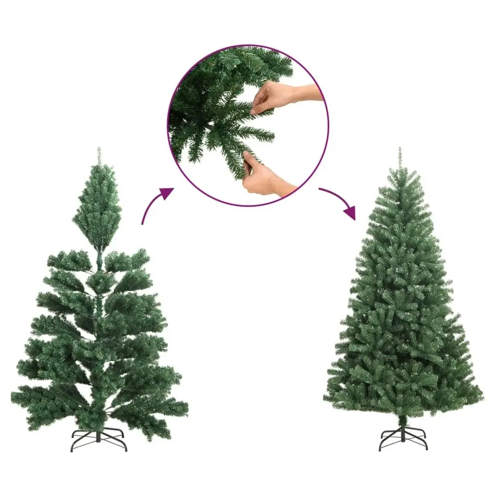 Artificial Christmas Tree with Flocked Snow Green 150 cm PVC&PE 328493