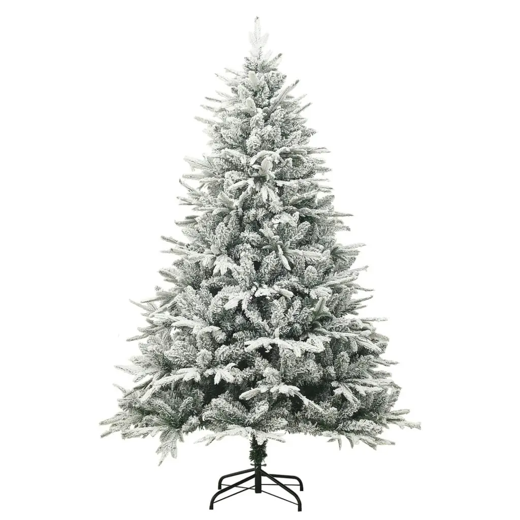 Artificial Christmas Tree with Flocked Snow Green 150 cm PVC&PE 328493