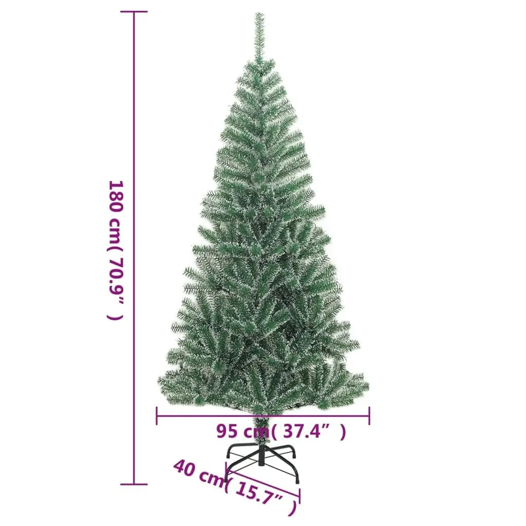 Artificial Christmas Tree with Flocked Snow Green 180 cm 357774