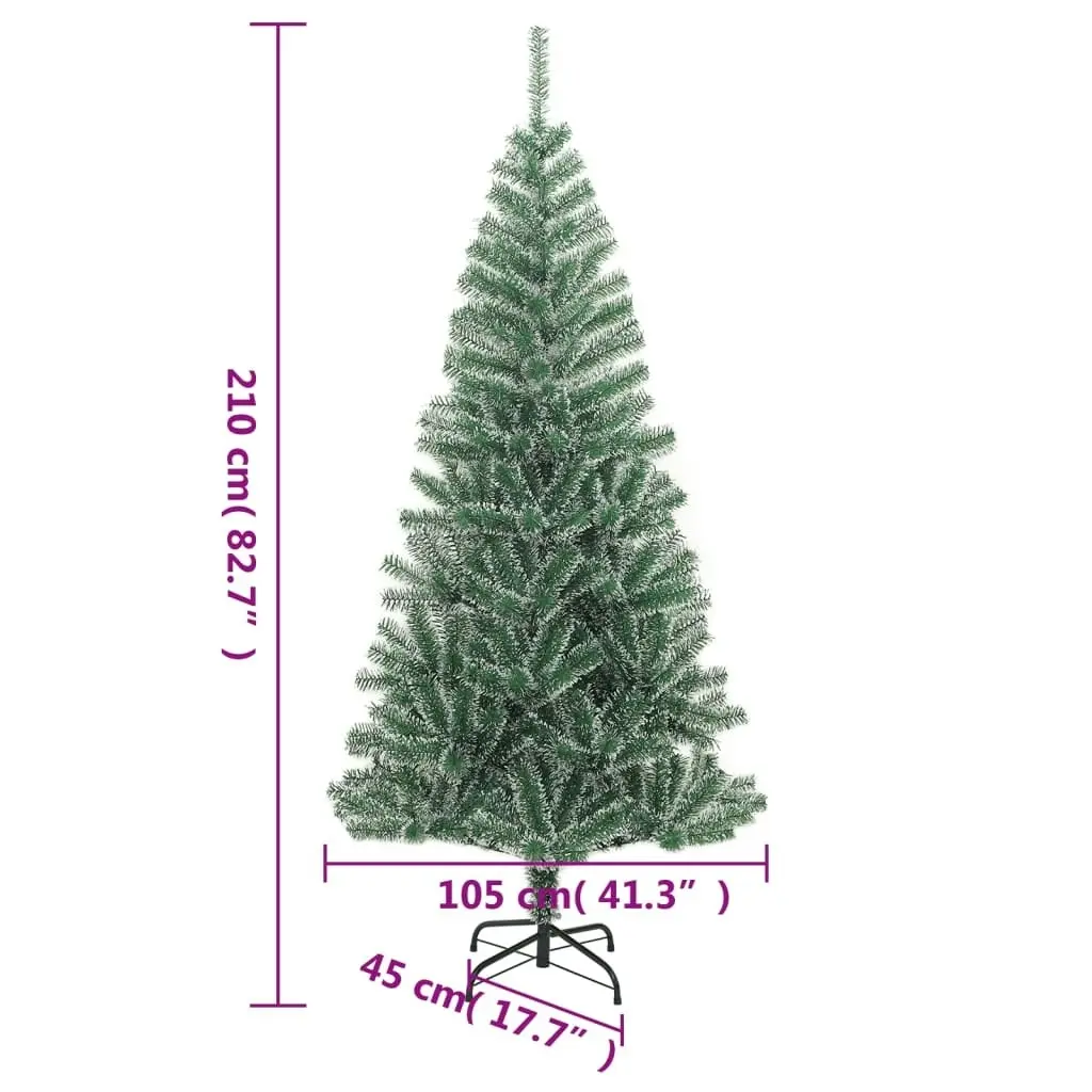 Artificial Christmas Tree with Flocked Snow Green 210 cm 357775