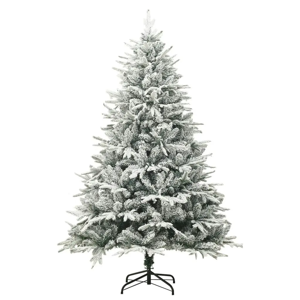 Artificial Christmas Tree with Flocked Snow Green 180 cm PVC&PE 328494