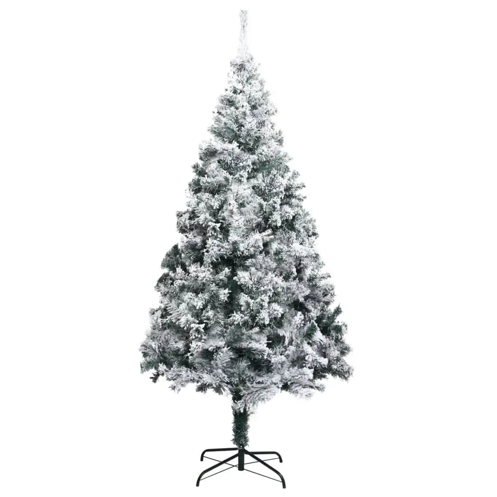 Artificial Christmas Tree with Flocked Snow Green 240 cm PVC 320966