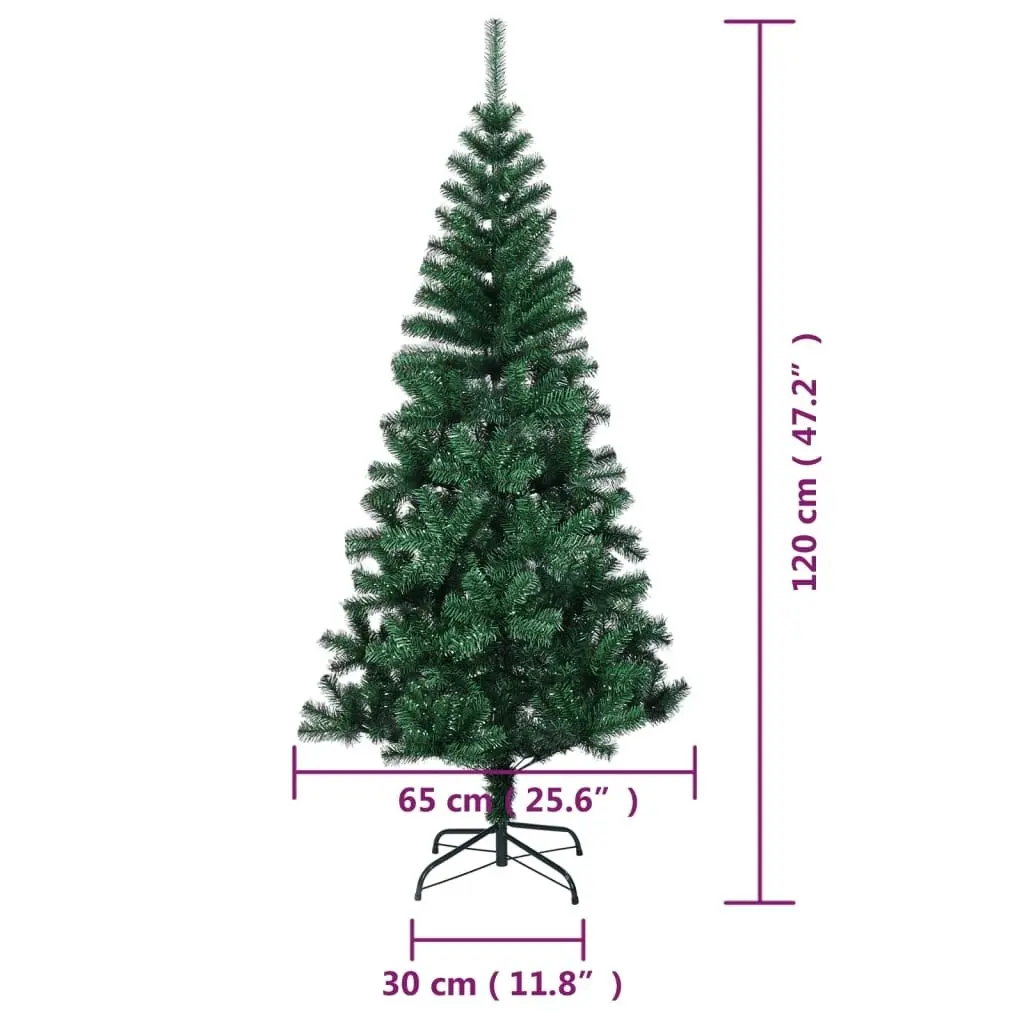 Artificial Christmas Tree with Iridescent Tips Green 120 cm PVC 344638