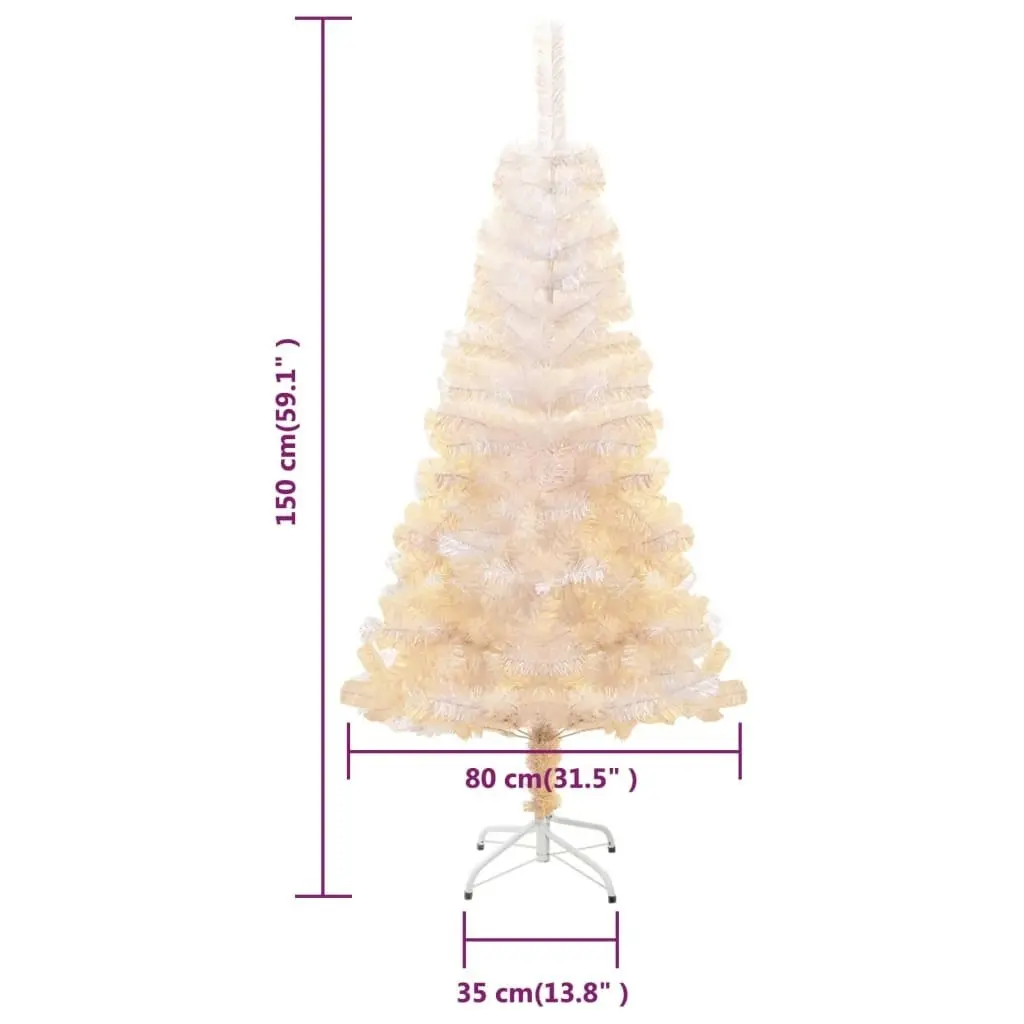 Artificial Christmas Tree with Iridescent Tips White 150 cm PVC 344634