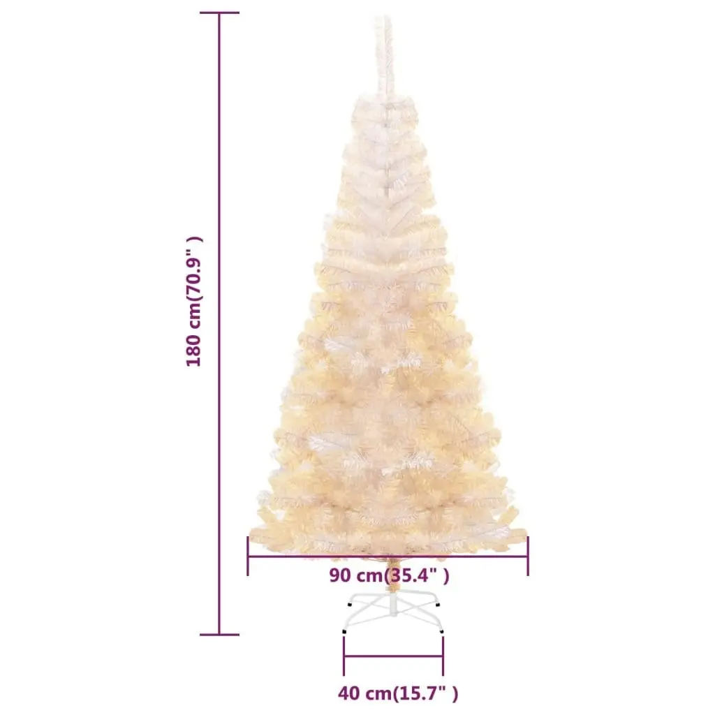 Artificial Christmas Tree with Iridescent Tips White 180 cm PVC 344635