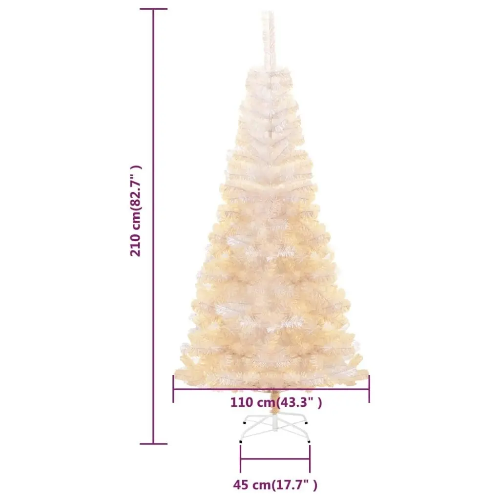 Artificial Christmas Tree with Iridescent Tips White 210 cm PVC 344636