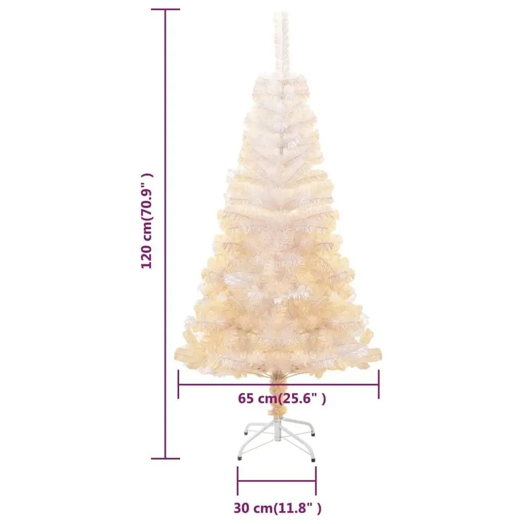 Artificial Christmas Tree with Iridescent Tips White 120 cm PVC 344633