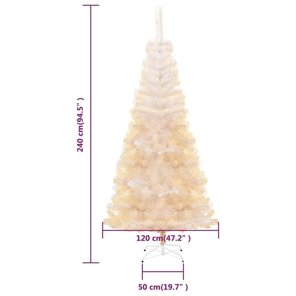 Artificial Christmas Tree with Iridescent Tips White 240 cm PVC 344637