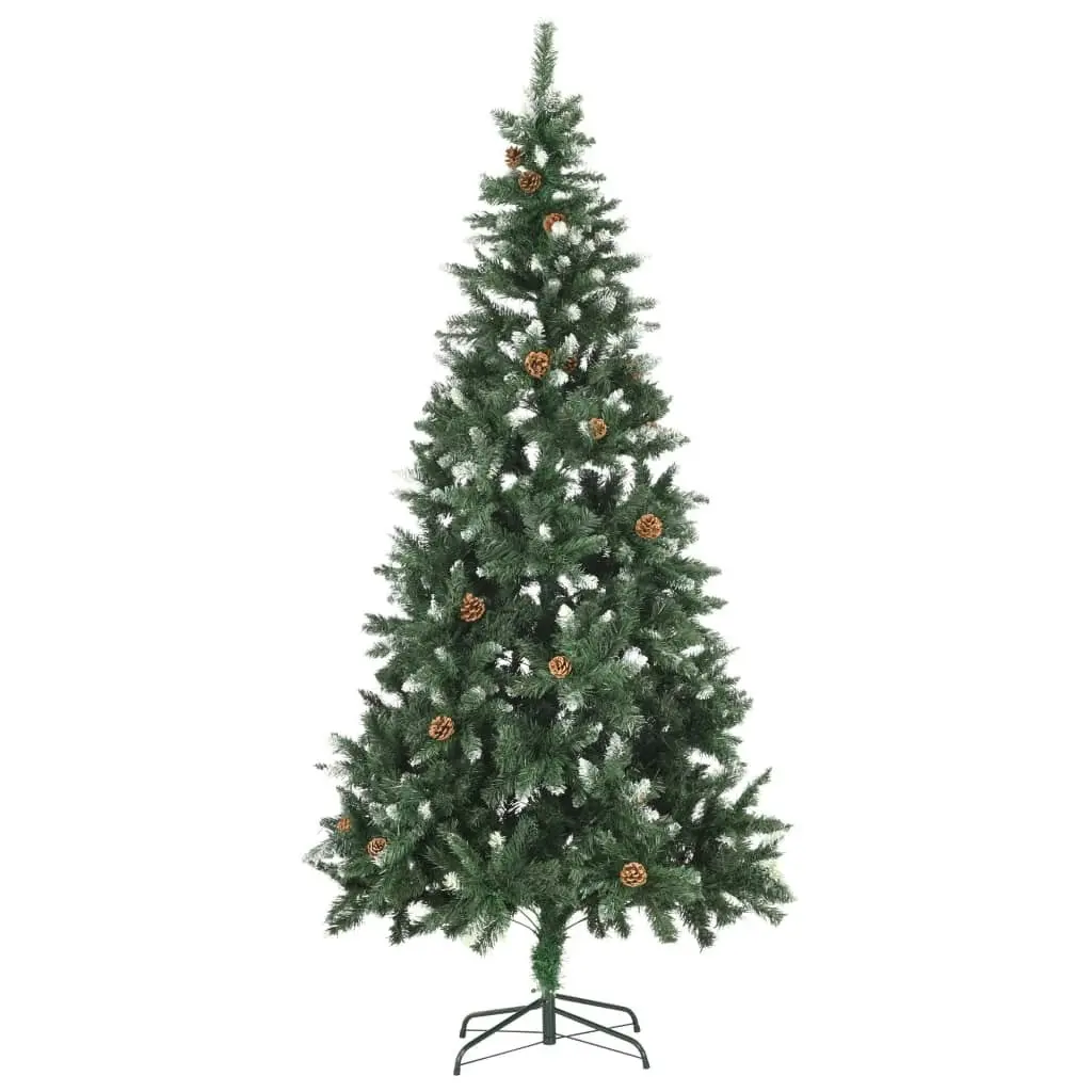 Artificial Christmas Tree with Pine Cones and White Glitter 210 cm 284319