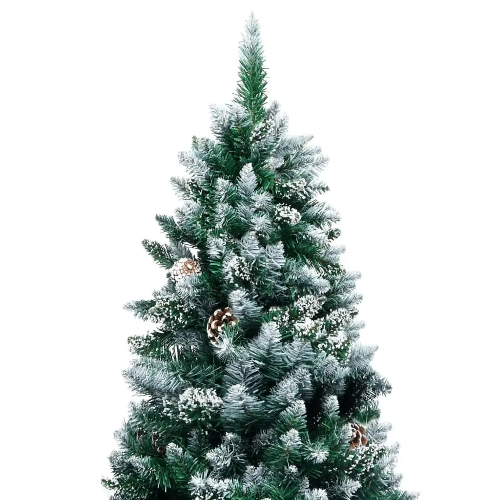 Artificial Christmas Tree with Pine Cones and White Snow 210 cm 321017