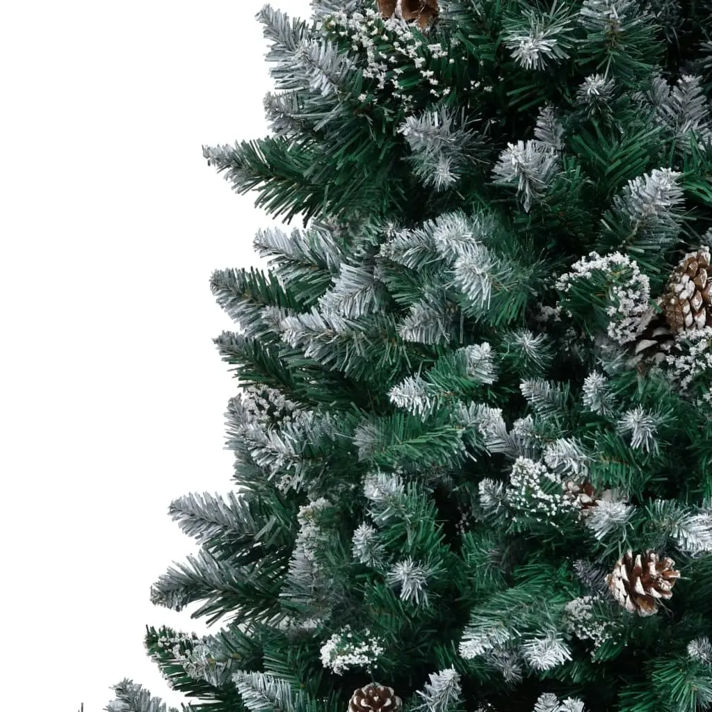 Artificial Christmas Tree with Pine Cones and White Snow 210 cm 321017