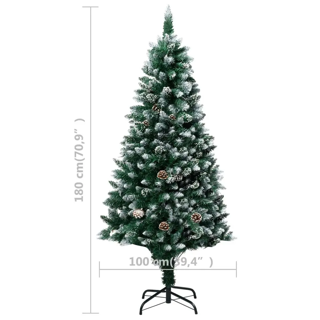 Artificial Christmas Tree with Pine Cones and White Snow 180 cm 321016