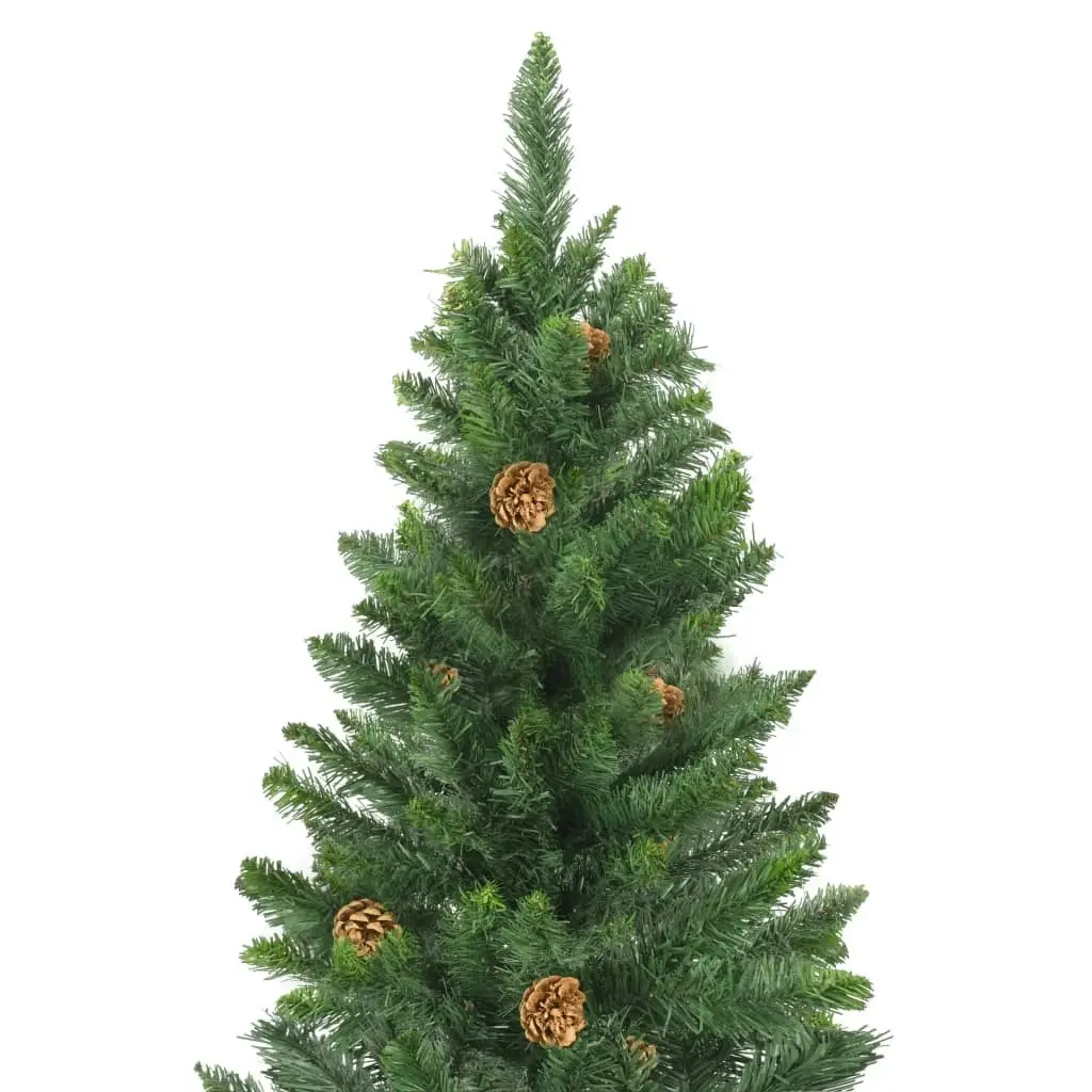 Artificial Christmas Tree with Pine Cones Green 210 cm 284316