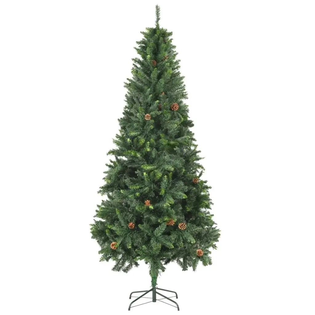 Artificial Christmas Tree with Pine Cones Green 210 cm 284316