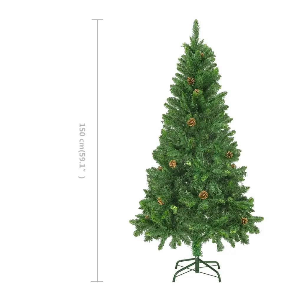 Artificial Christmas Tree with Pine Cones Green 150 cm 284314