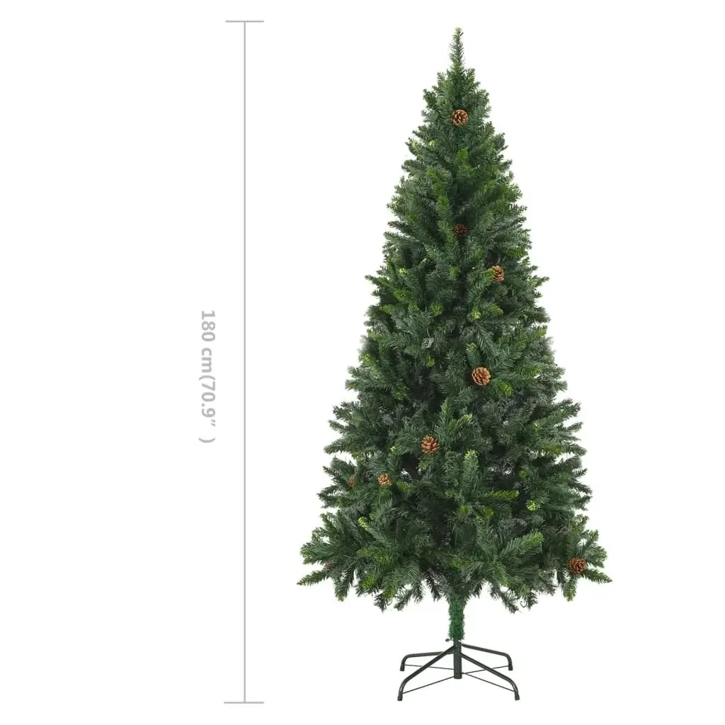 Artificial Christmas Tree with Pine Cones Green 180 cm 284315