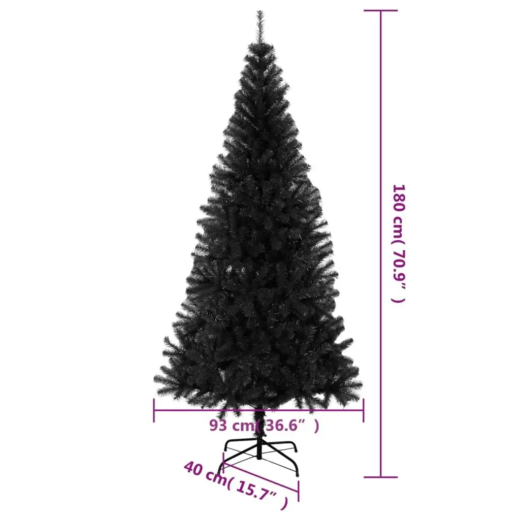 Artificial Christmas Tree with Stand Black 180 cm PVC 321001