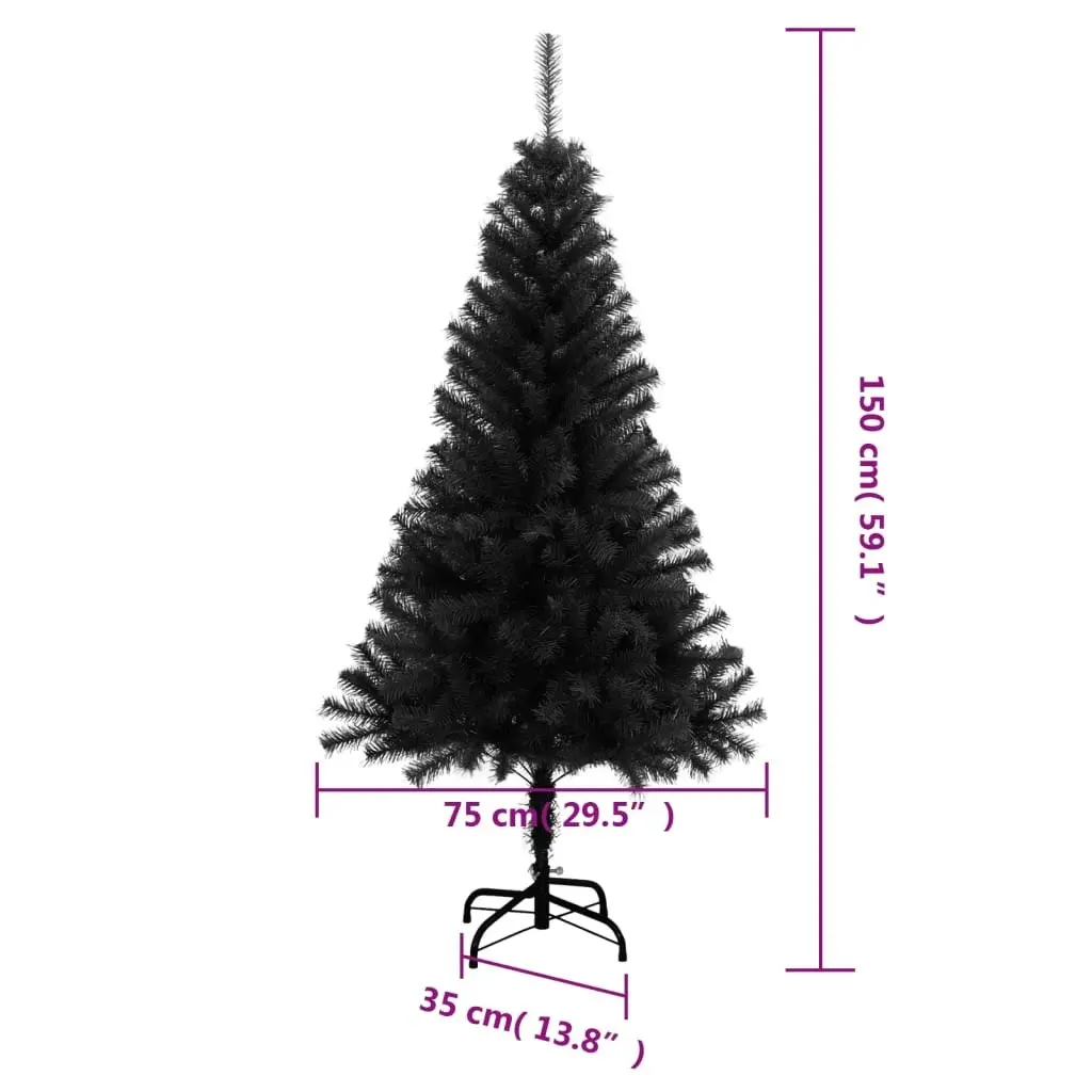 Artificial Christmas Tree with Stand Black 150 cm PVC 321000