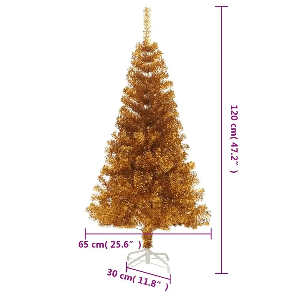 Artificial Christmas Tree with Stand Gold 120 cm PET 329185