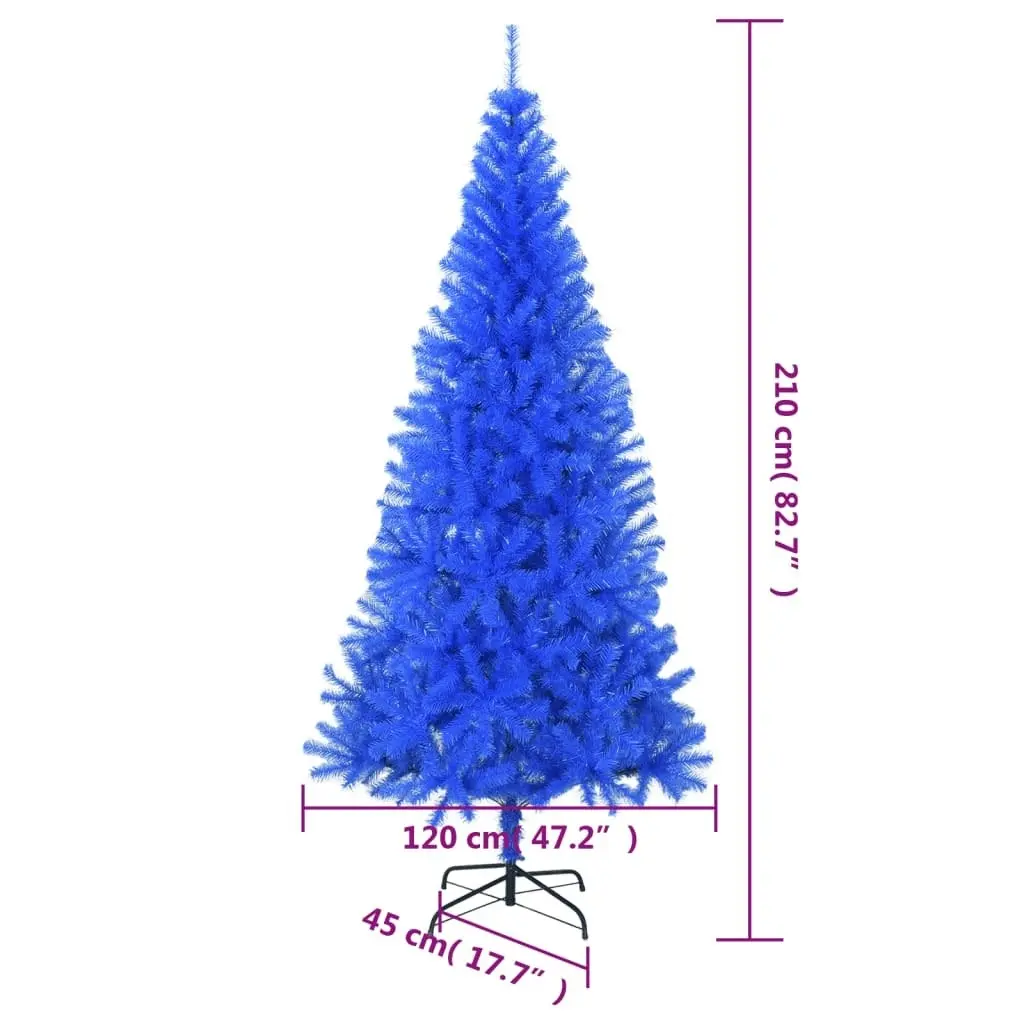 Artificial Christmas Tree with Stand Blue 210 cm PVC 321005