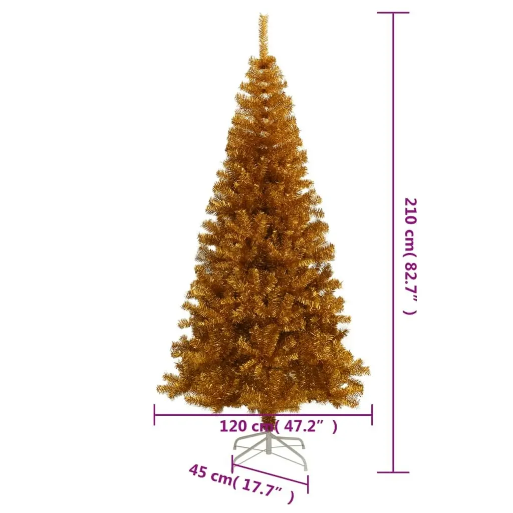 Artificial Christmas Tree with Stand Gold 210 cm PET 321011