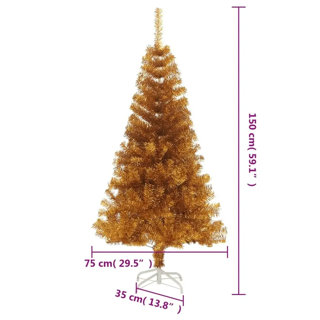 Artificial Christmas Tree with Stand Gold 150 cm PET 321009