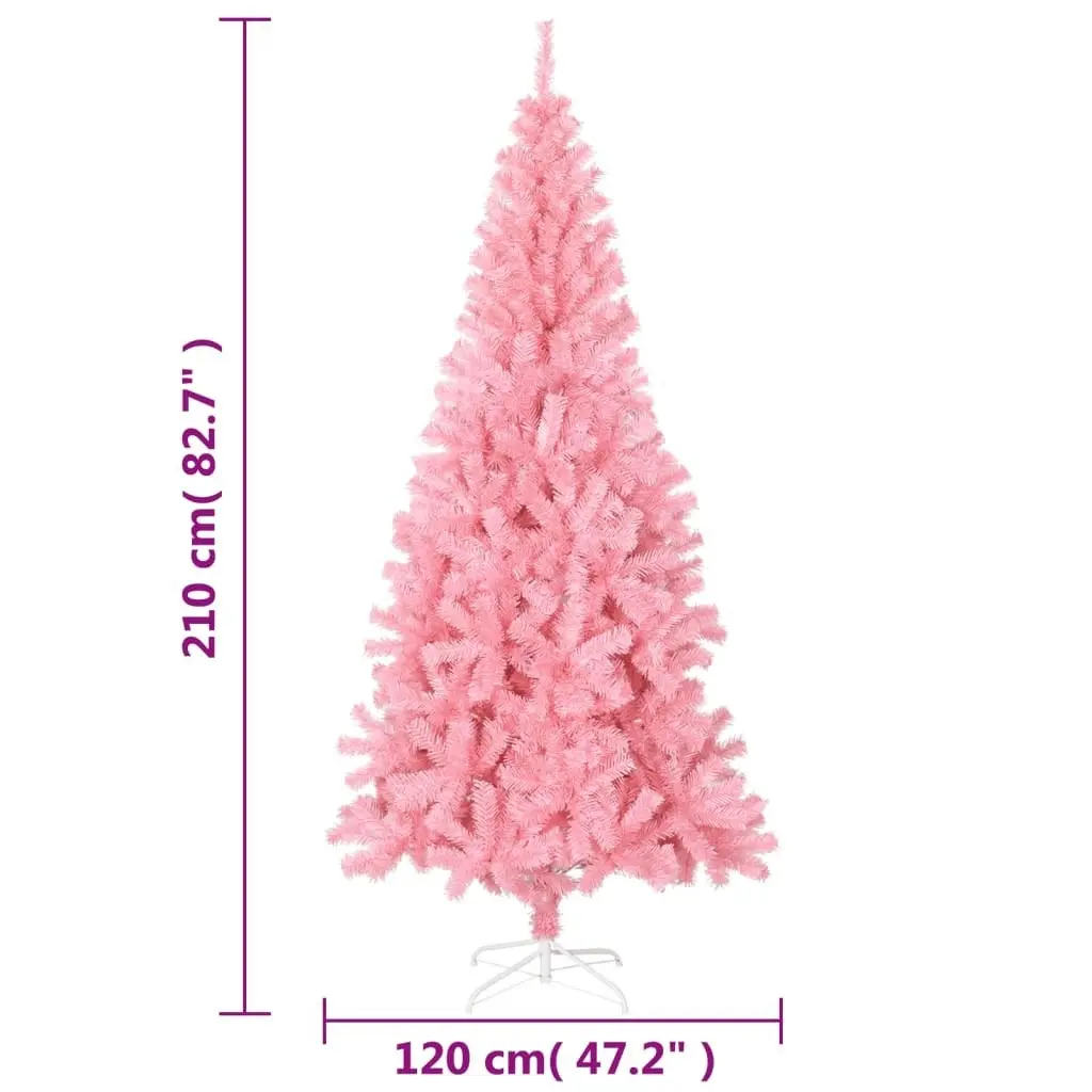 Artificial Christmas Tree with Stand Pink 210 cm PVC 320999