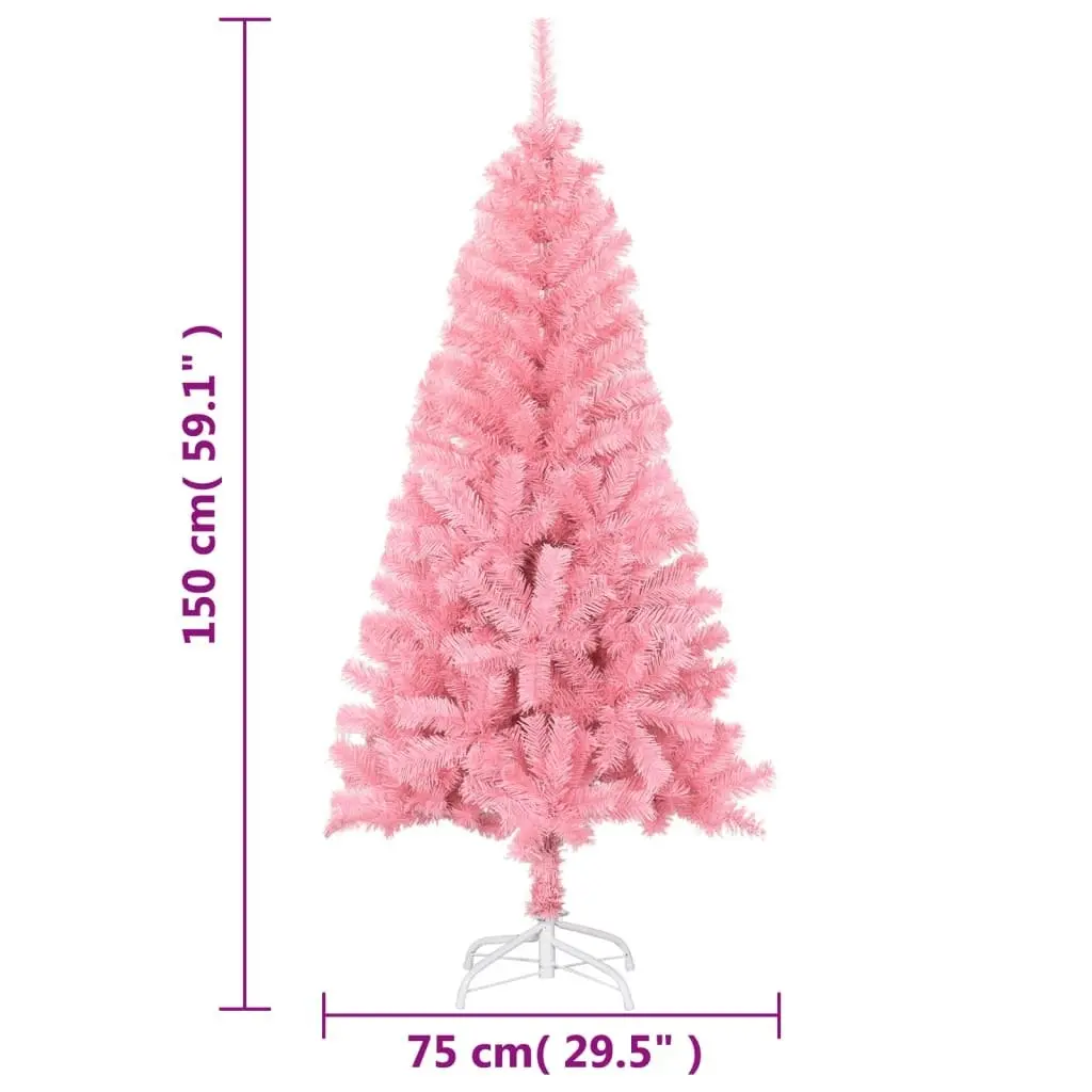 Artificial Christmas Tree with Stand Pink 150 cm PVC 320997