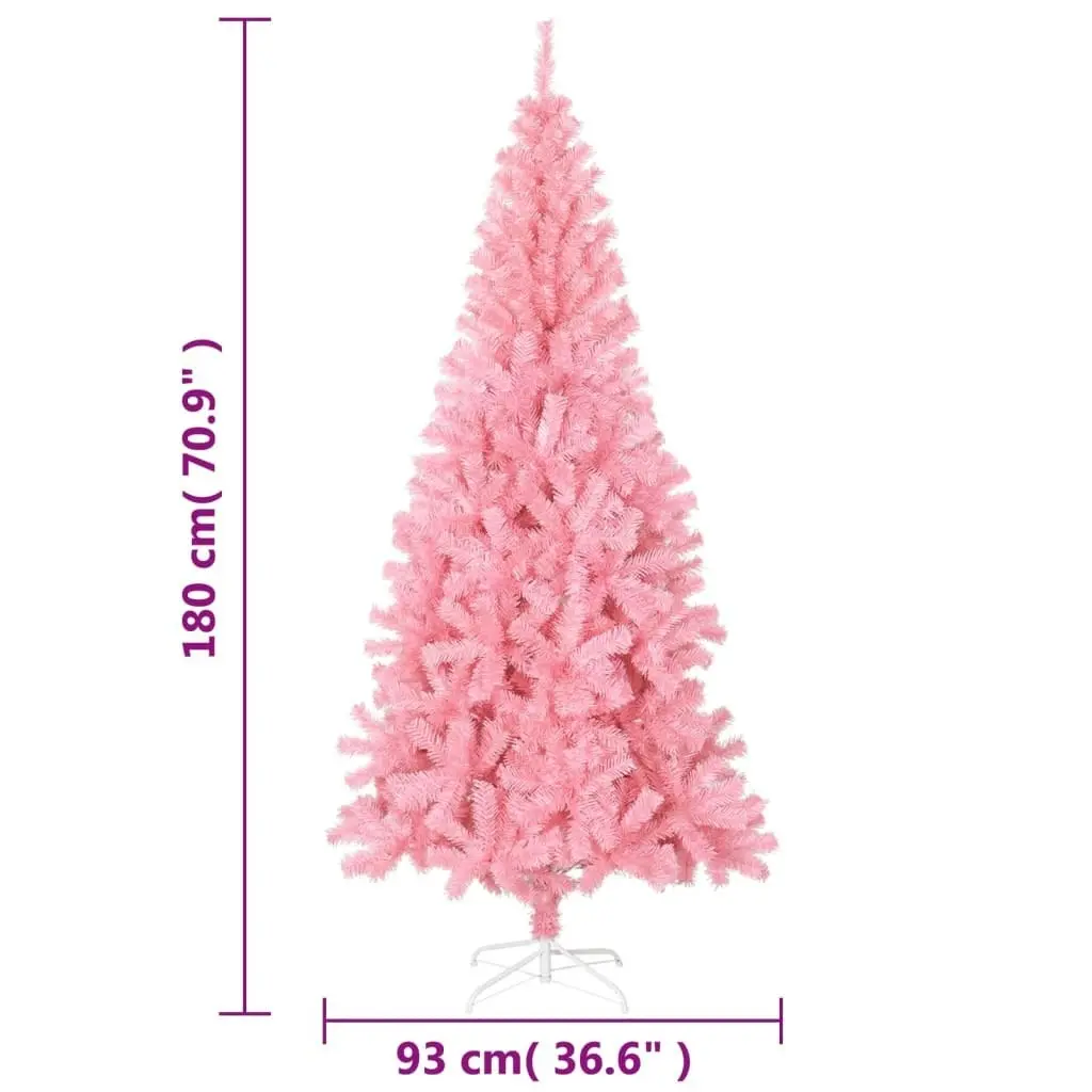 Artificial Christmas Tree with Stand Pink 180 cm PVC 320998