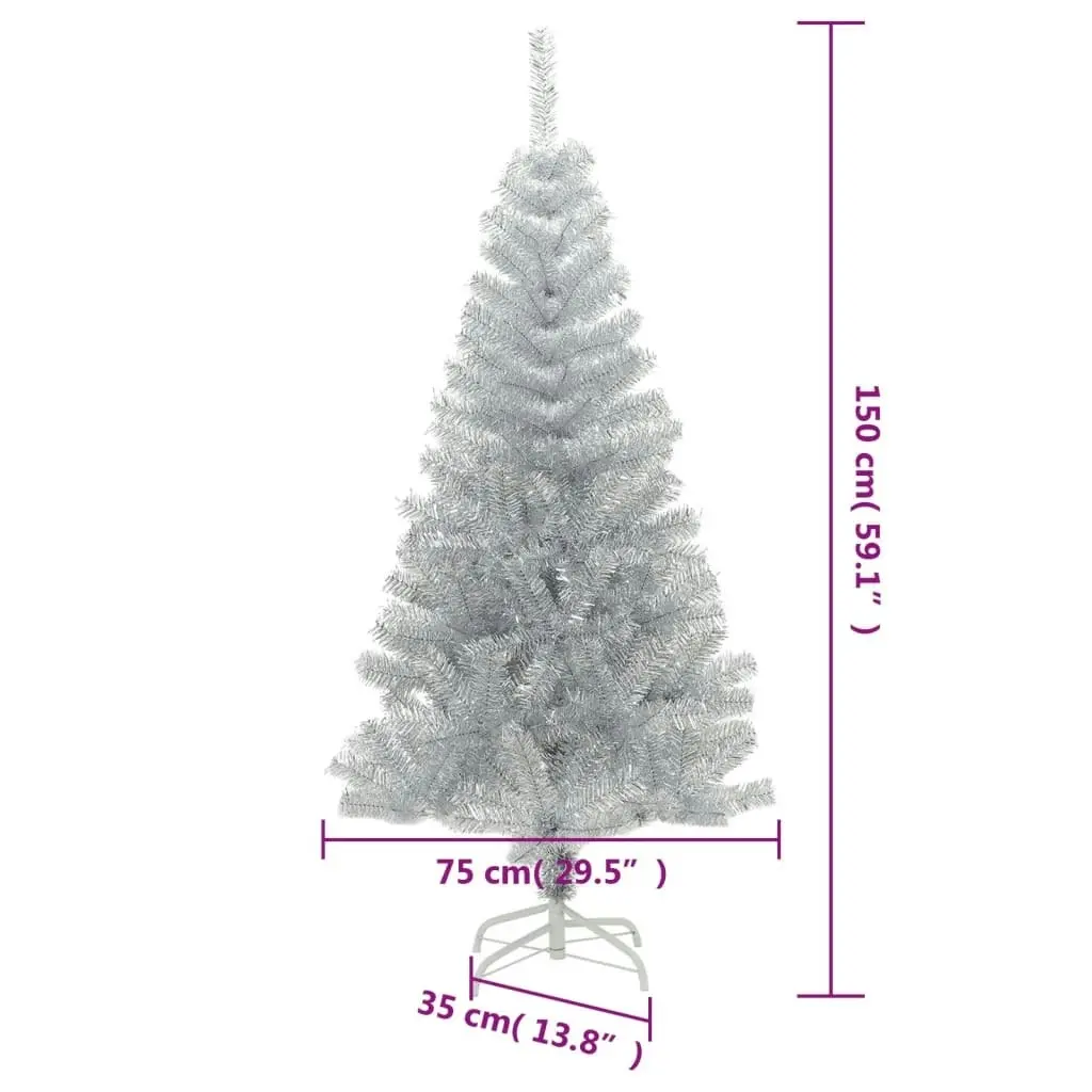 Artificial Christmas Tree with Stand Silver 150 cm PET 321012