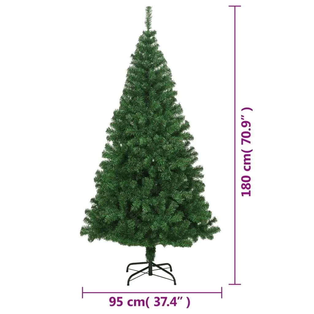 Artificial Christmas Tree with Thick Branches Green 180 cm PVC 321035