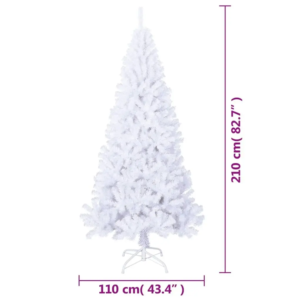 Artificial Christmas Tree with Thick Branches White 210 cm PVC 321040