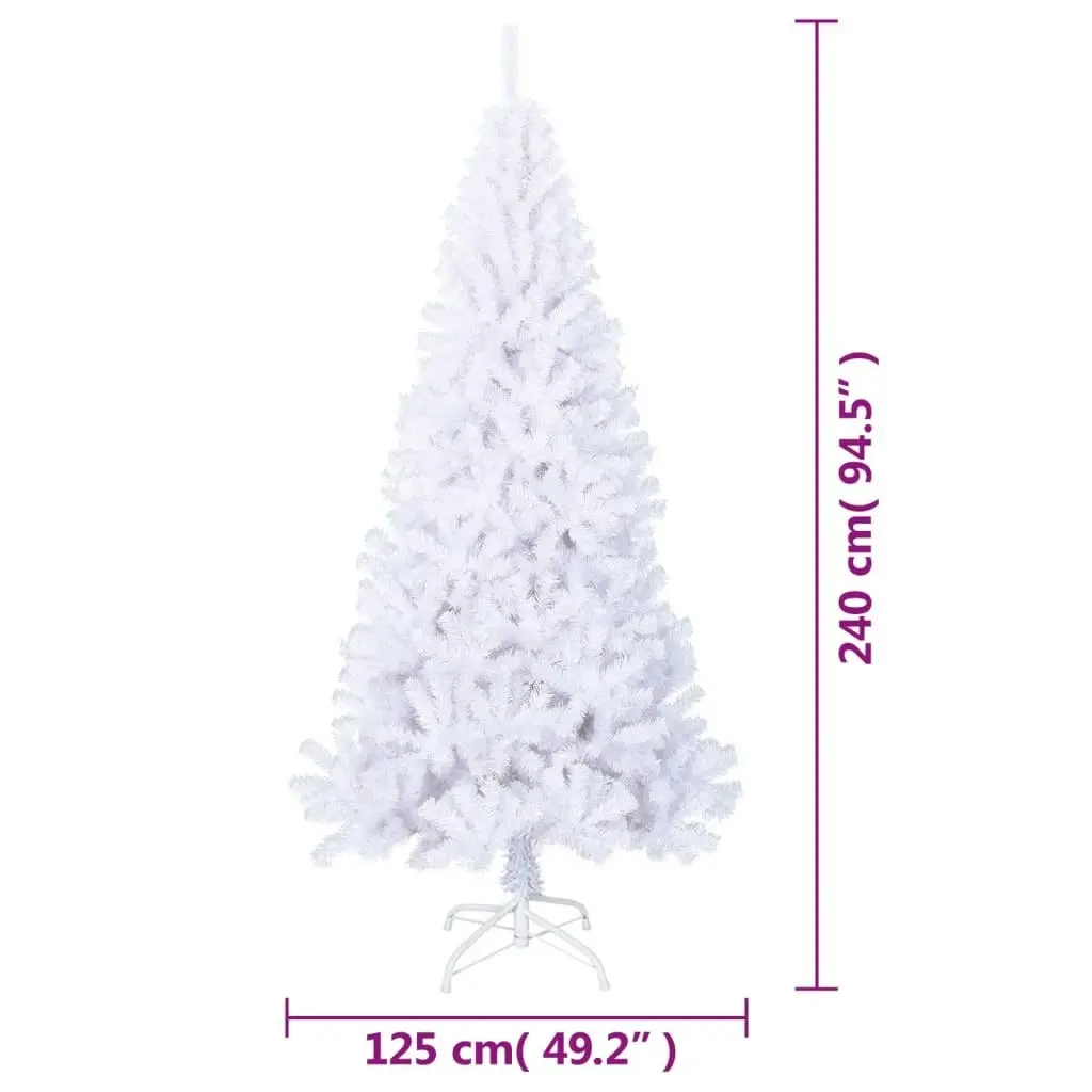 Artificial Christmas Tree with Thick Branches White 240 cm PVC 321041