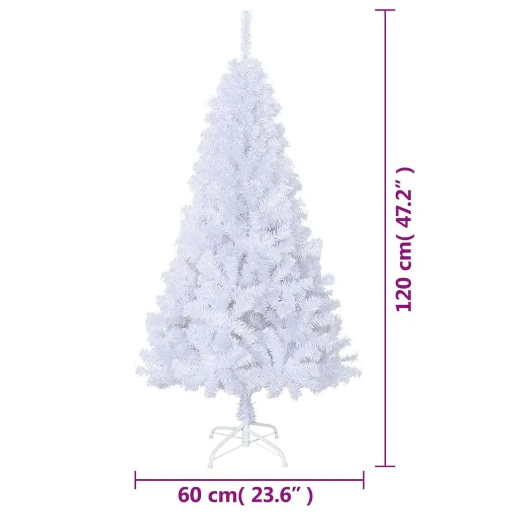 Artificial Christmas Tree with Thick Branches White 120 cm PVC 328426