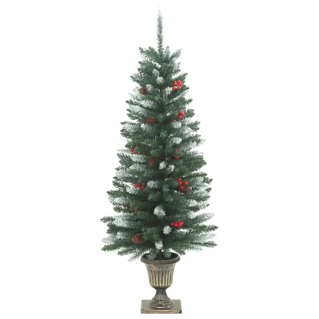 Artificial Christmas Trees 2 pcs 100 LEDs Green and White 120 cm 357771