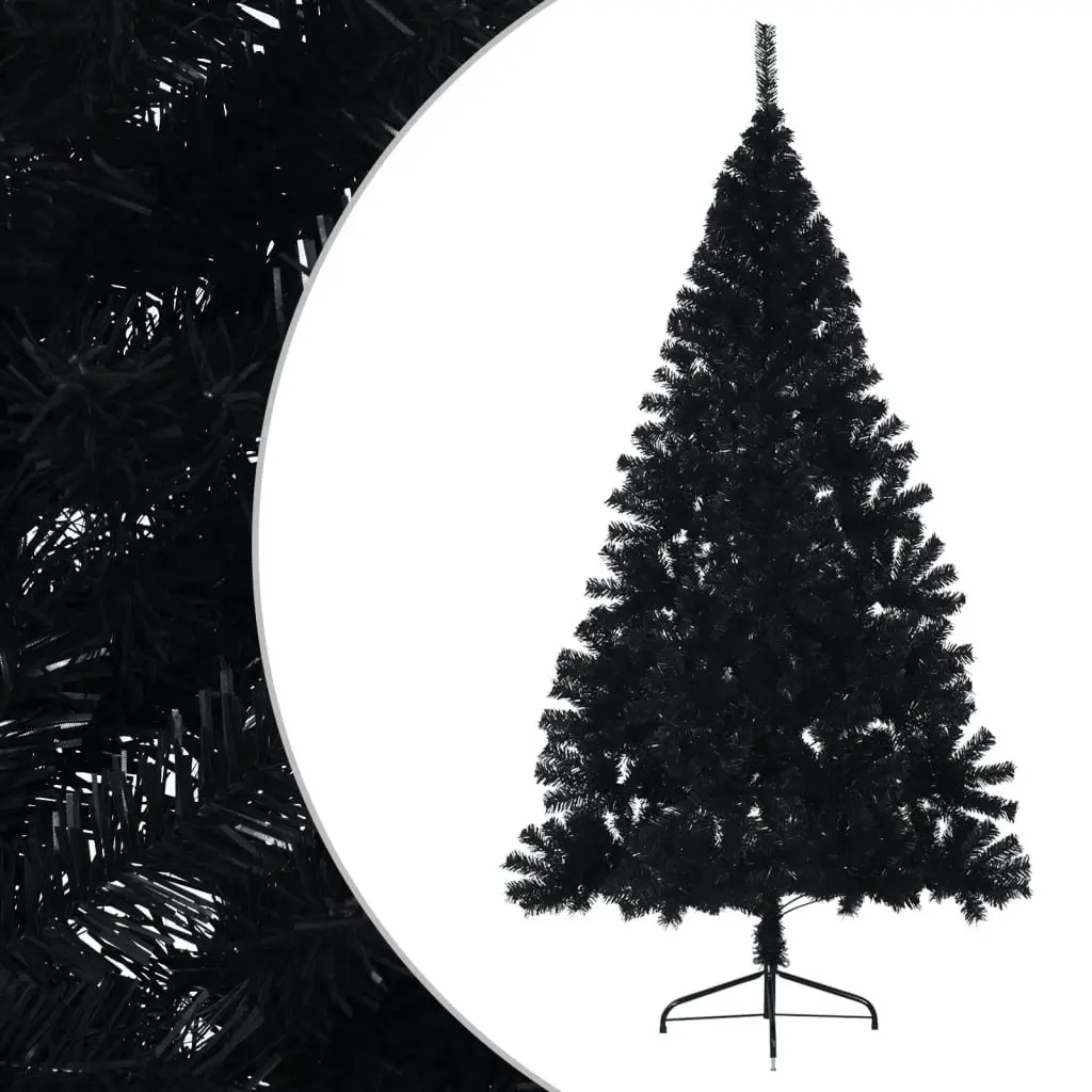 Artificial Half Christmas Tree with Stand Black 240 cm PVC 344679