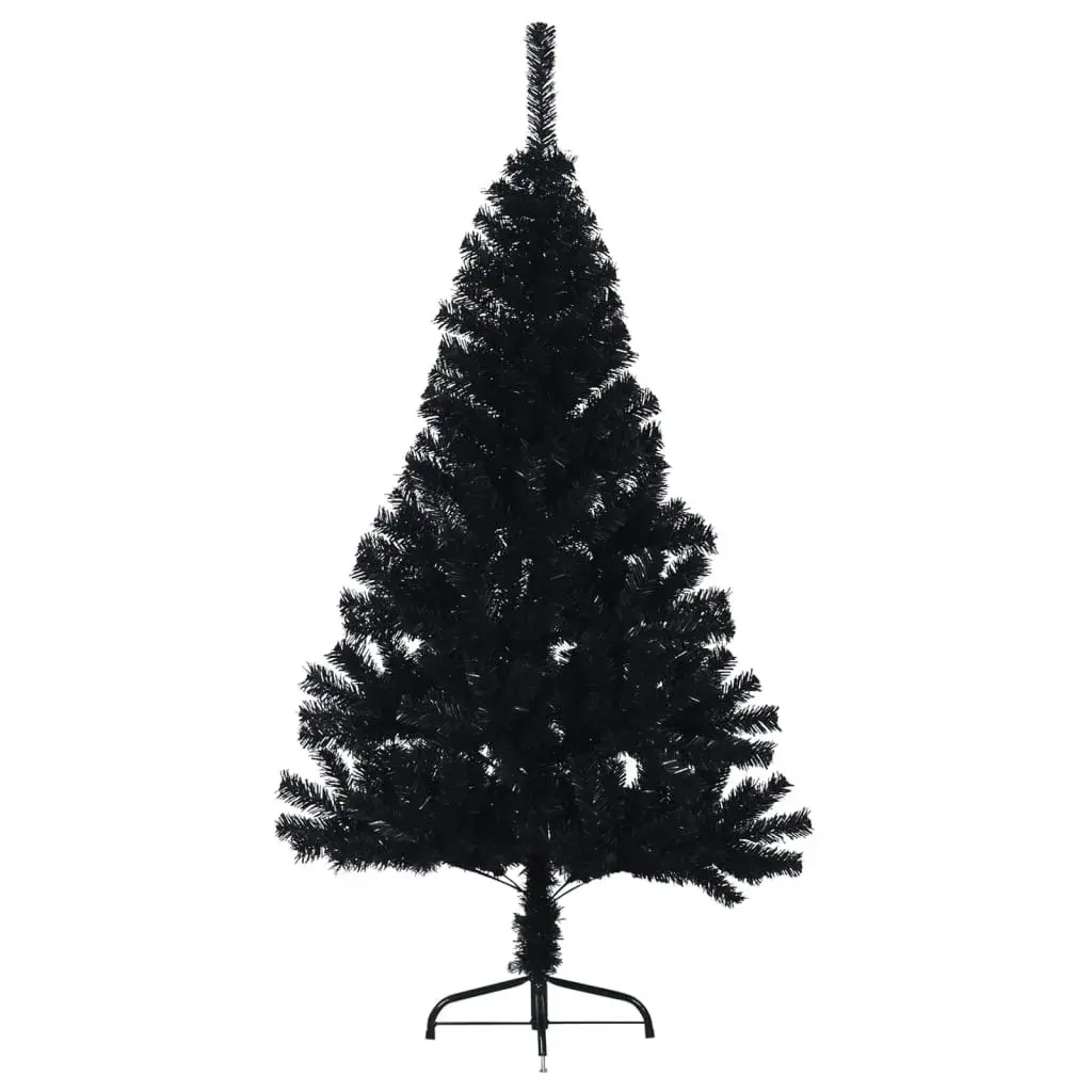 Artificial Half Christmas Tree with Stand Black 120 cm PVC 344675