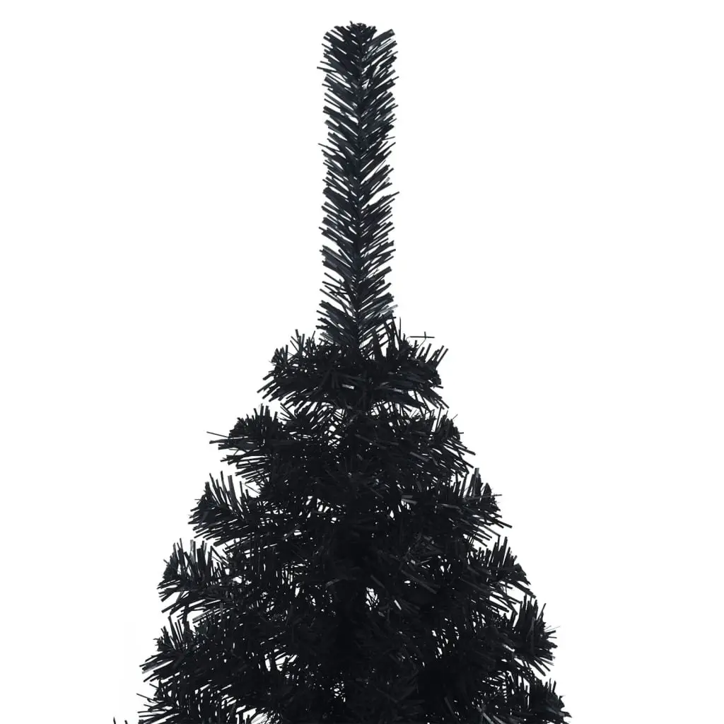 Artificial Half Christmas Tree with Stand Black 120 cm PVC 344675