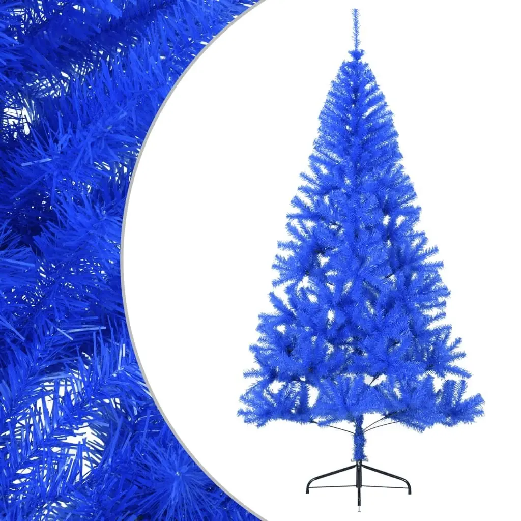 Artificial Half Christmas Tree with Stand Blue 210 cm PVC 344683