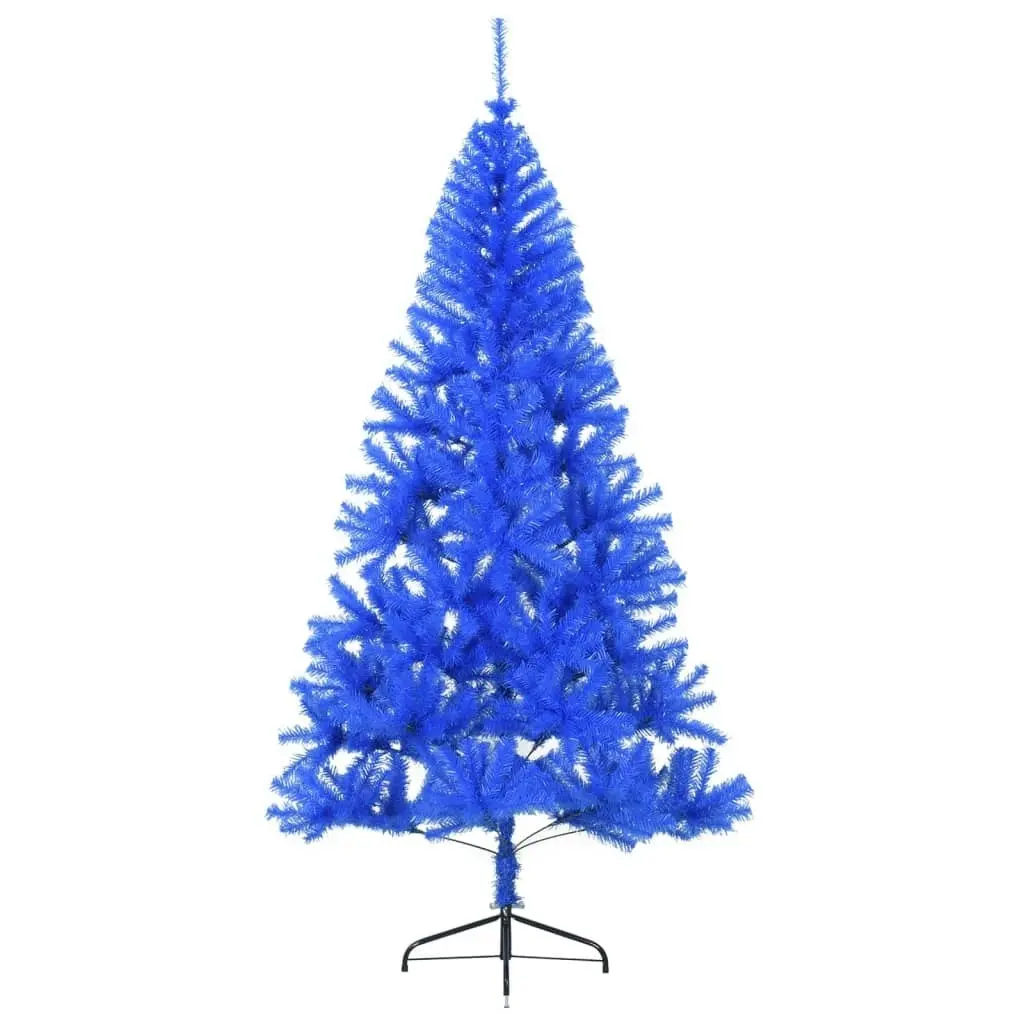 Artificial Half Christmas Tree with Stand Blue 210 cm PVC 344683