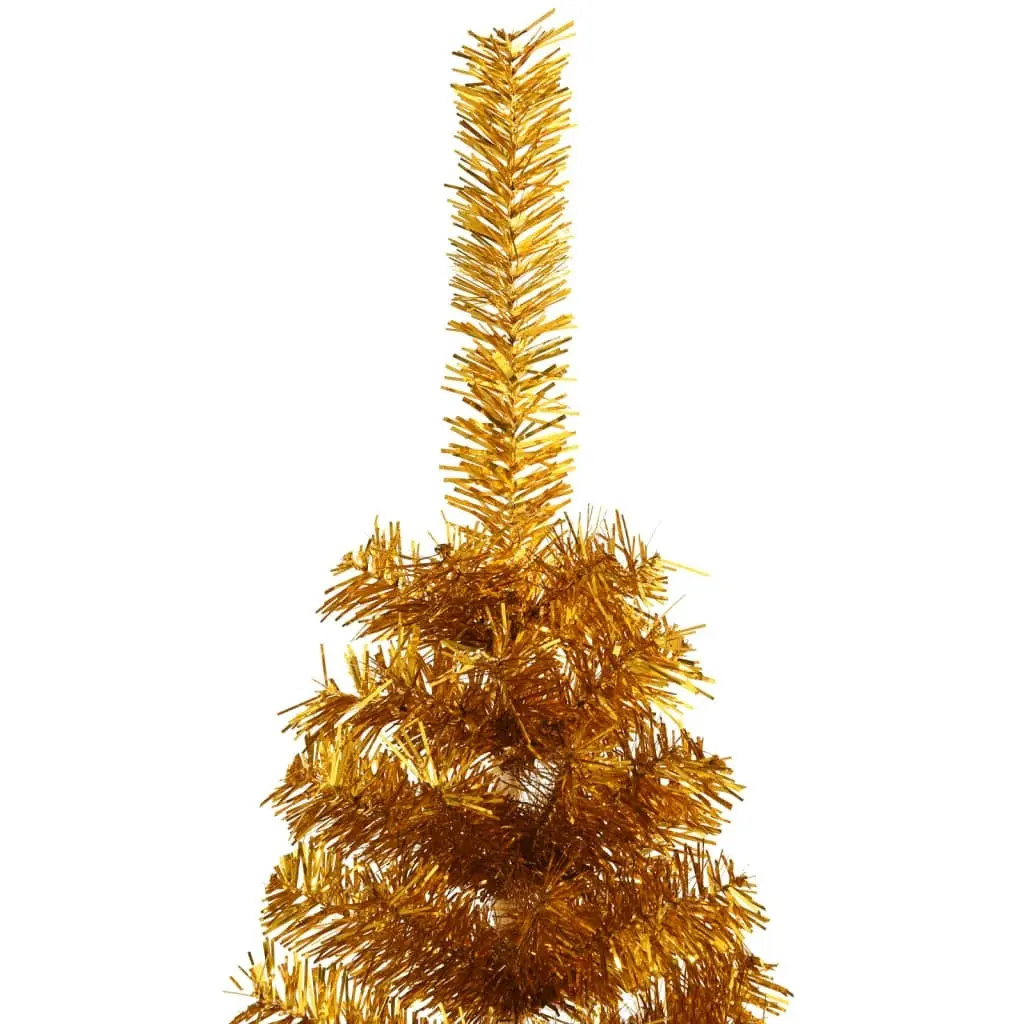 Artificial Half Christmas Tree with Stand Gold 150 cm PET 344691