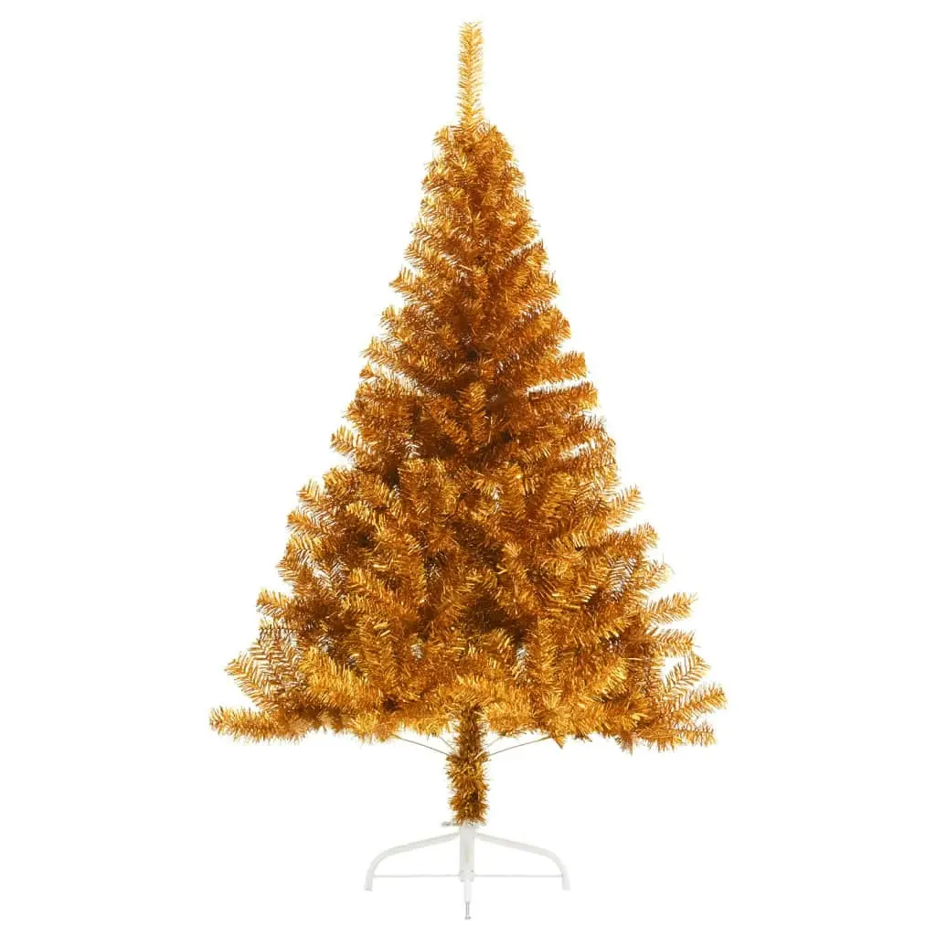 Artificial Half Christmas Tree with Stand Gold 150 cm PET 344691