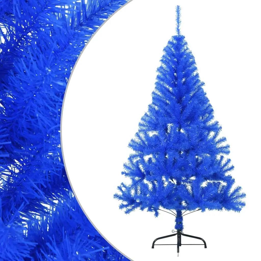 Artificial Half Christmas Tree with Stand Blue 150 cm PVC 344681