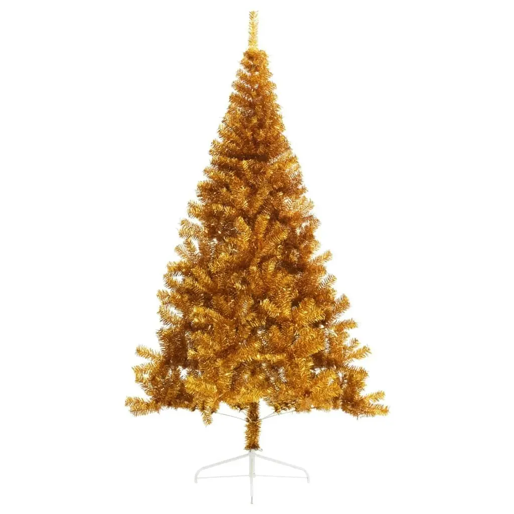 Artificial Half Christmas Tree with Stand Gold 210 cm PET 344693