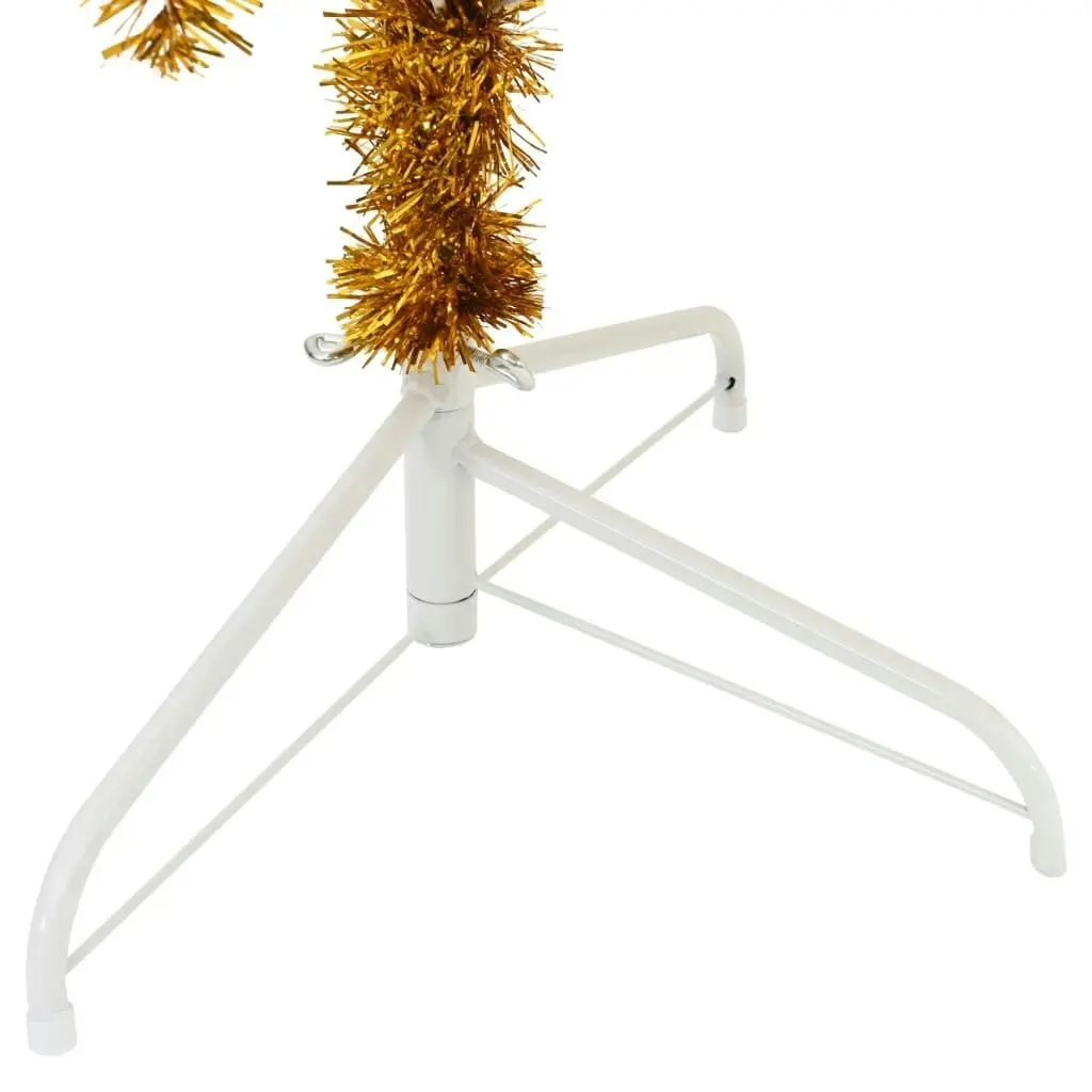 Artificial Half Christmas Tree with Stand Gold 210 cm PET 344693